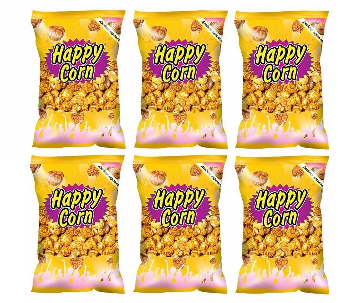 Кон корн. Попкорн Happy Corn карамель. Воздушная кукуруза "Happy Corn" с солью. Воздушная кукуруза Happy Corn 80гр двойная карамель (1/30) (ЕВРОФУДС) М/уп. Попкорн "Happy Corn" двойная карамель 1\80 гр.(30).