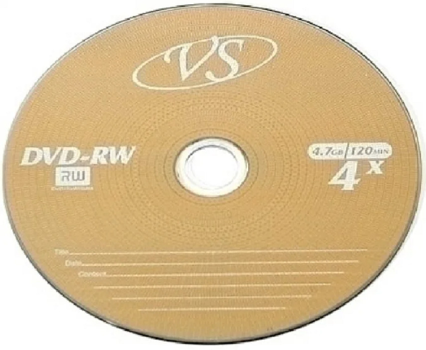 Диск DVD-RW VS 4.7Gb 120min, 4 шт, конверт