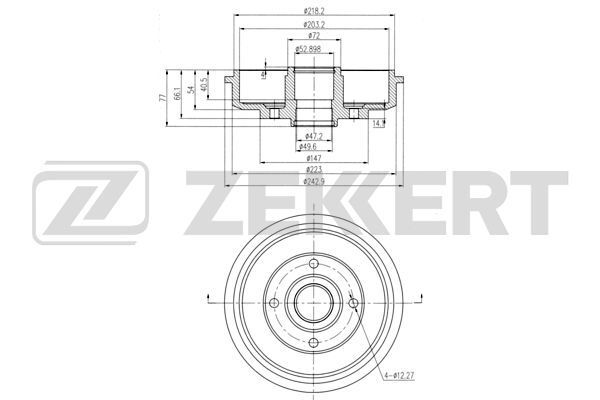 Zekkert BS5132 Барабан тормозной FIESTA 95-/FUSION 02- 1507055