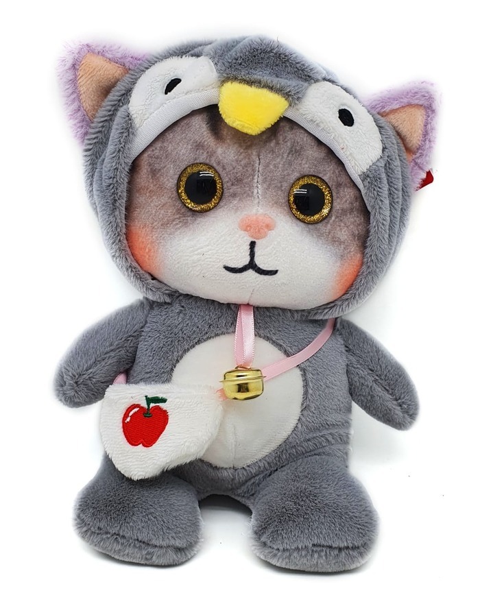 Мягкая игрушка Котенок в капюшоне с колокольчиком - купить с доставкой ...