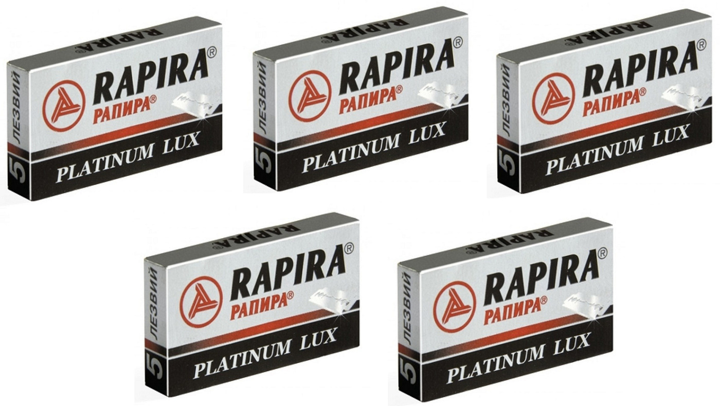 Рапира отзывы. Rapira Platinum лезвия. Rapira Platinum Lux. Rapira Рапира лезвия супер сталь (5 шт.), синяя пачка (кратно 20 уп). Станок бритвенный Rapira Platinum Lux для двустор лезвий+5лезвий/28.