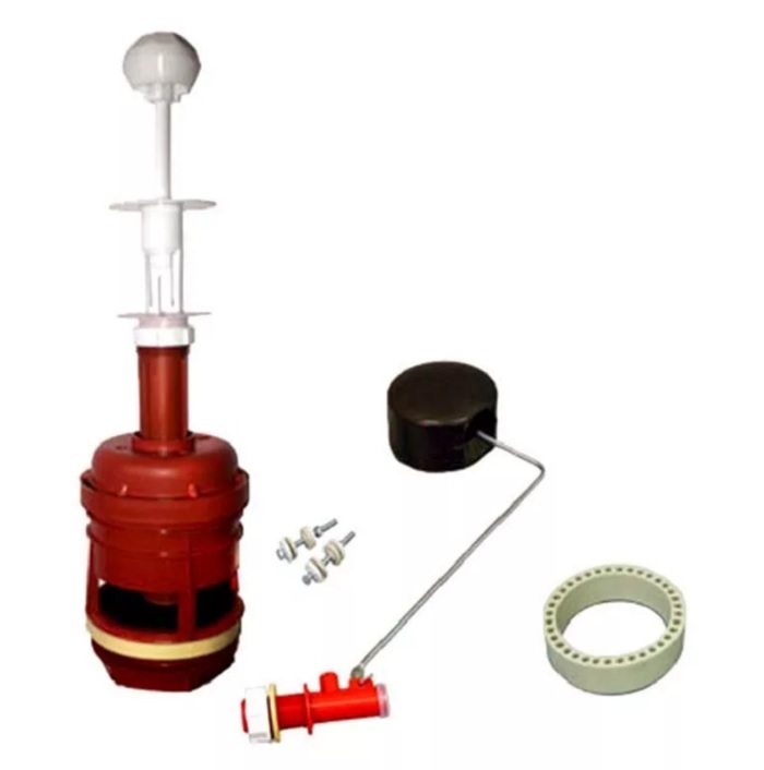 Характеристики арматура для бачка пластиковая универсальная красная РБМ ...