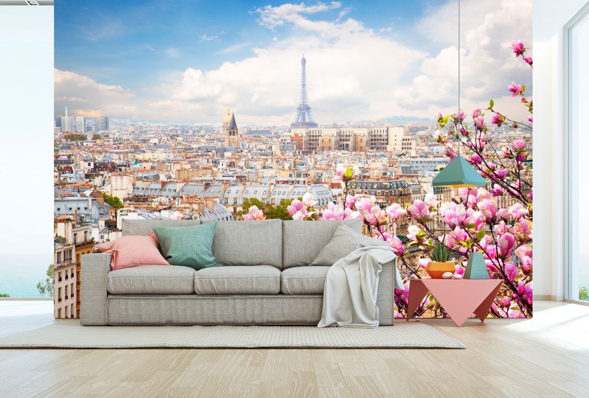 Paris 400. Обои Бонжур Париж. Фотообои на стену Harmony Decor hd4-049 луговые цветы, 400 х 270 см, флизелиновые.