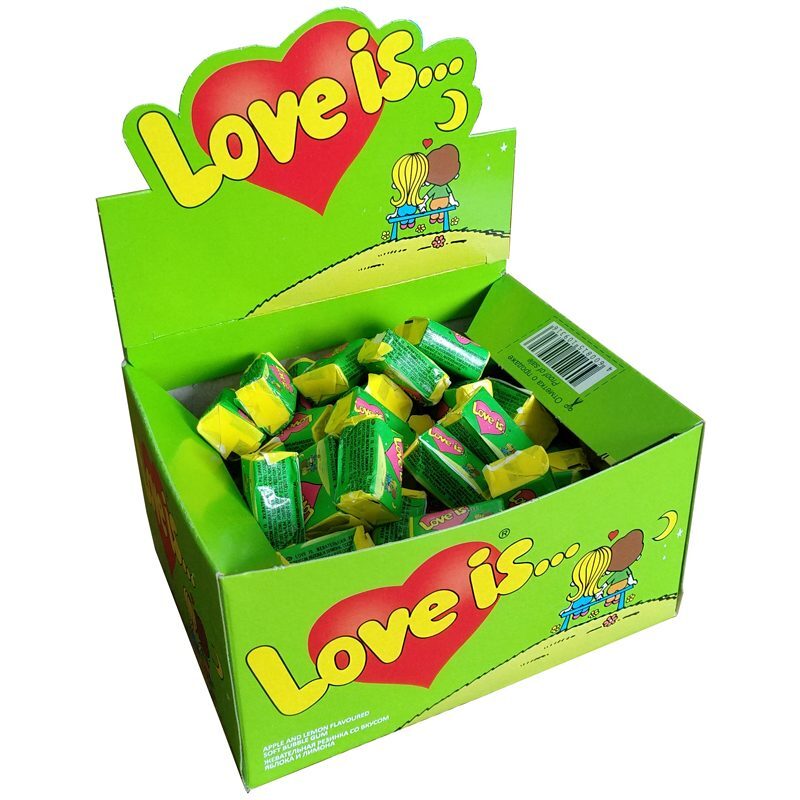 Жевательная резинка Love is 100 штук яблоко лимон / жвачка лав из ...