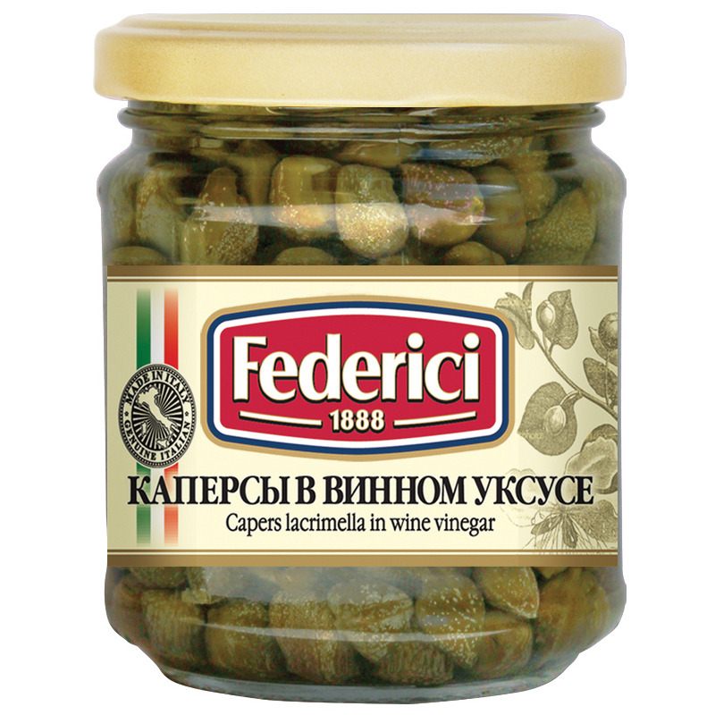 Каперсы Federici (Федеричи) в винном уксусе 210 гр