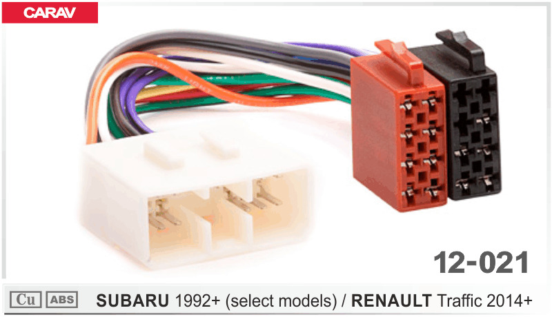 Штатный ISO разъем для магнитол Subaru, Renault Traffic. Carav 12-021.