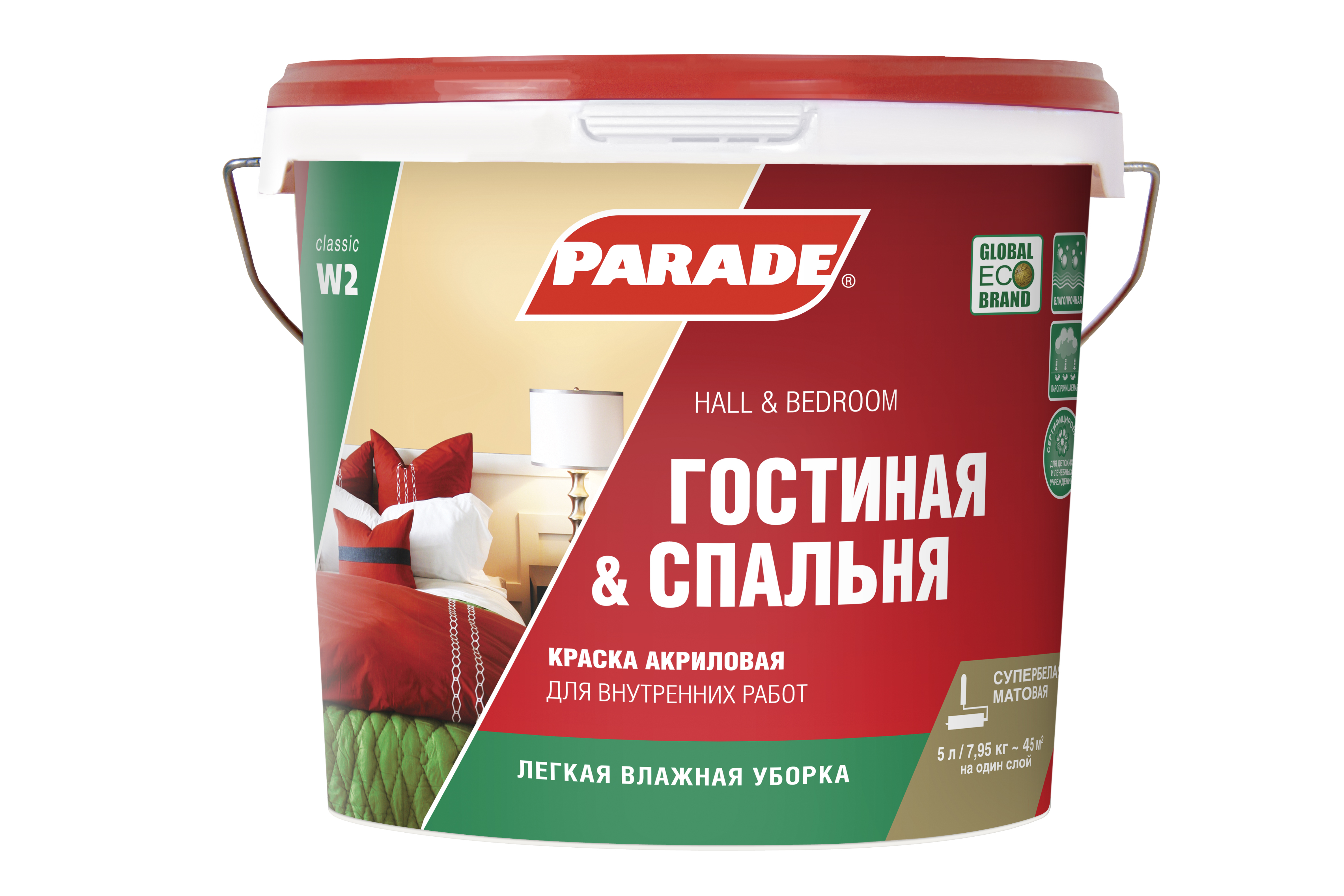 Краска акриловая Parade w1 белая матовая, 10 л