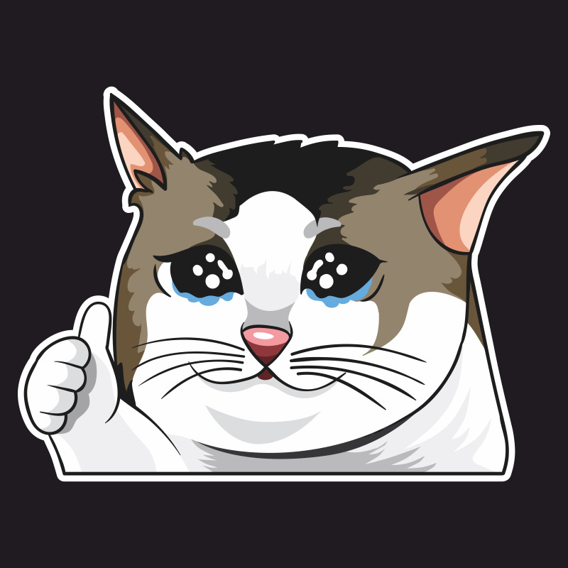 Наклейка на авто "Заплаканный кот/Crying Cat/Мем/Юмор" 17х12 см ...