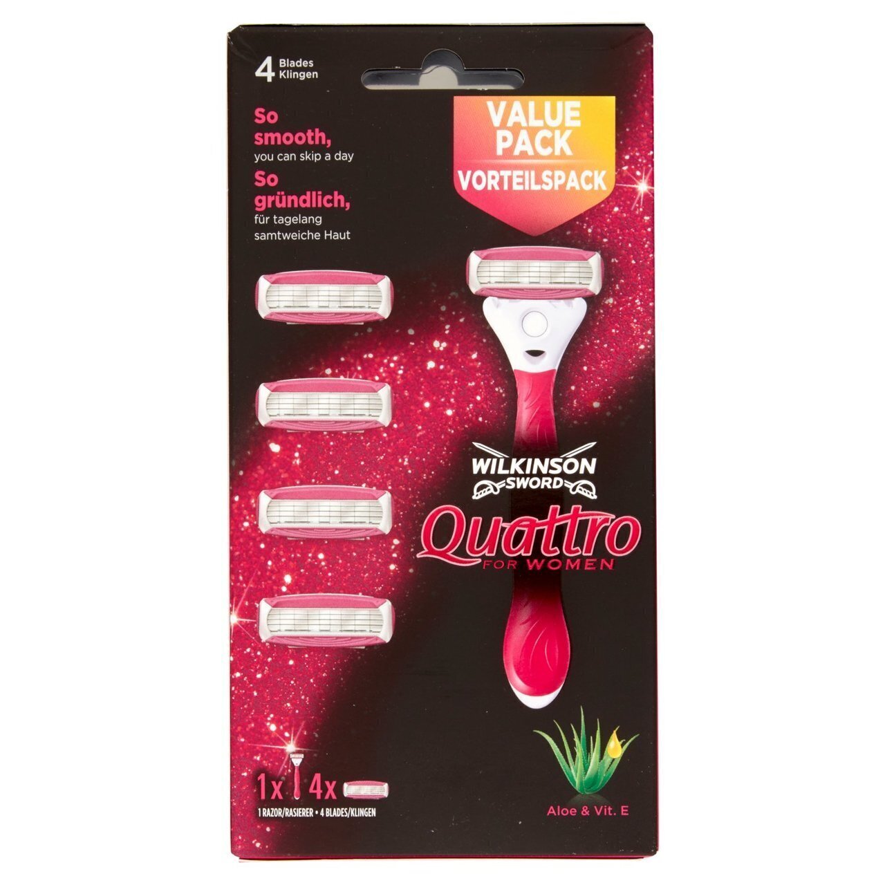 Сменные кассеты для бритья schick quattro for women