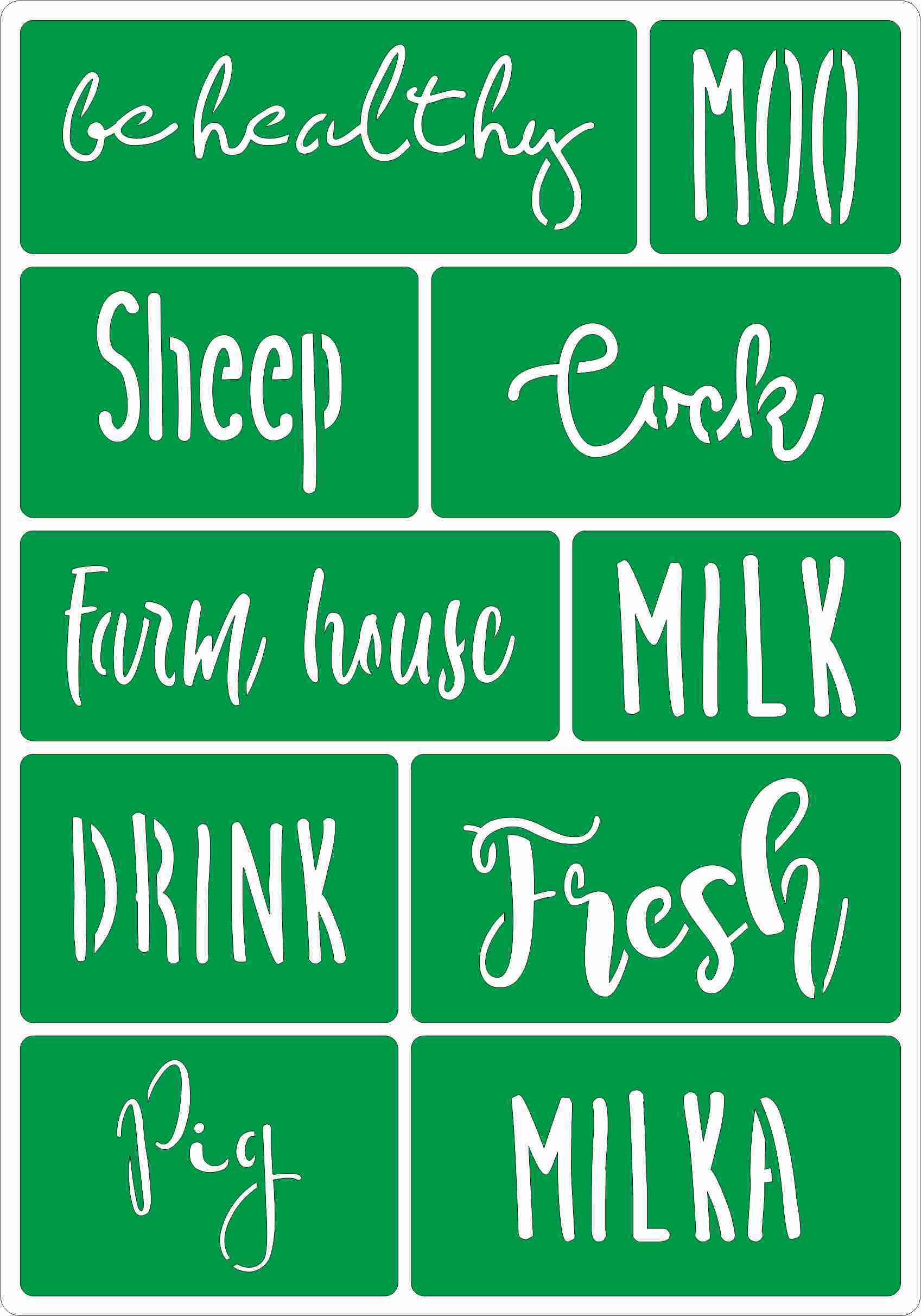 Трафарет на клеевой основе Farm House words, 14*20 см купить с