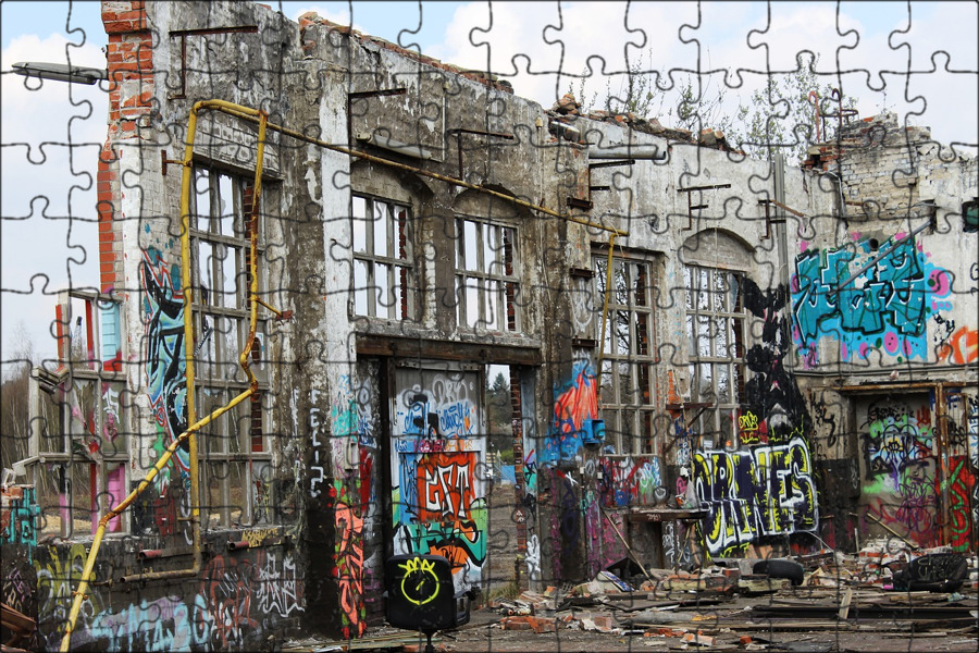 Building decay. Decaying buildings. decayed - rebuilt.