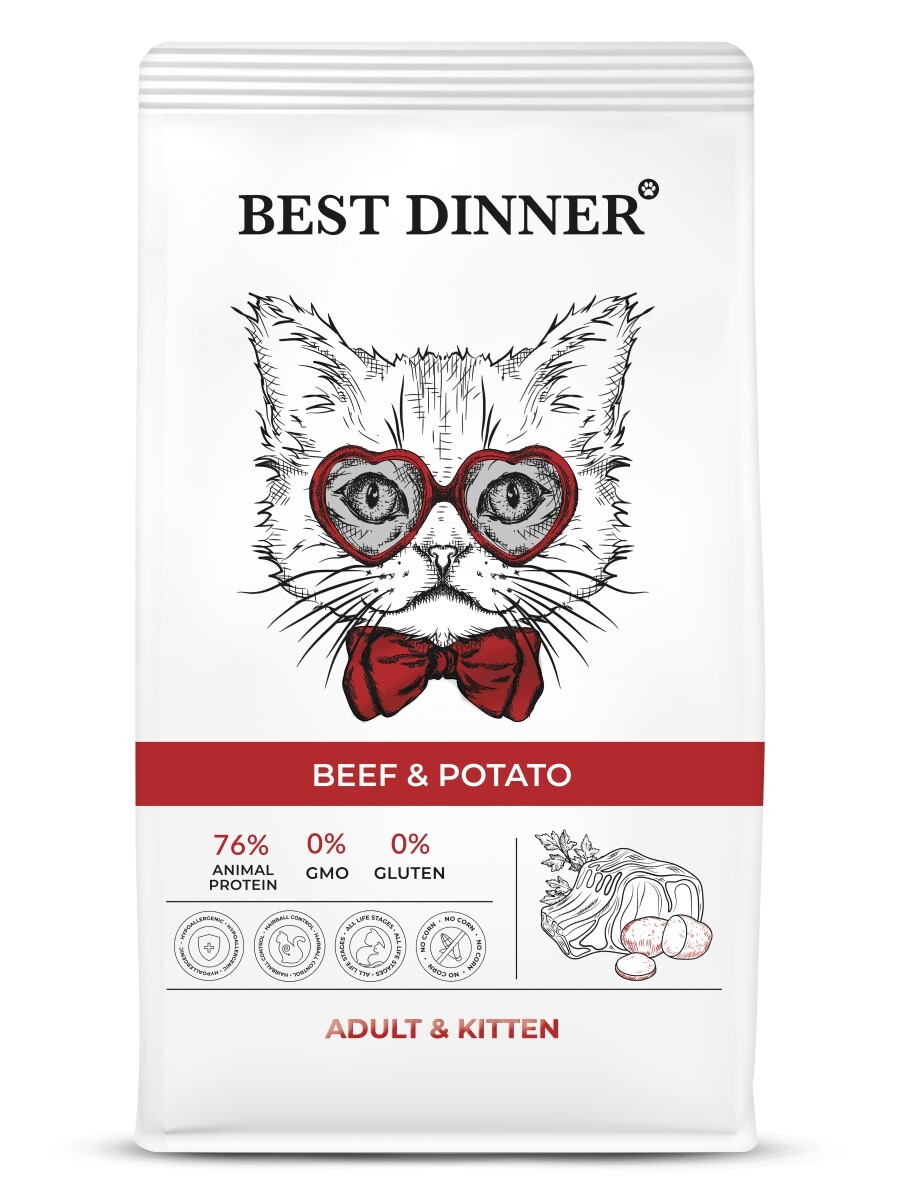 Сухой корм для кошек Best Dinner Эдалт/Киттен Бест Диннер с Говядиной и ...