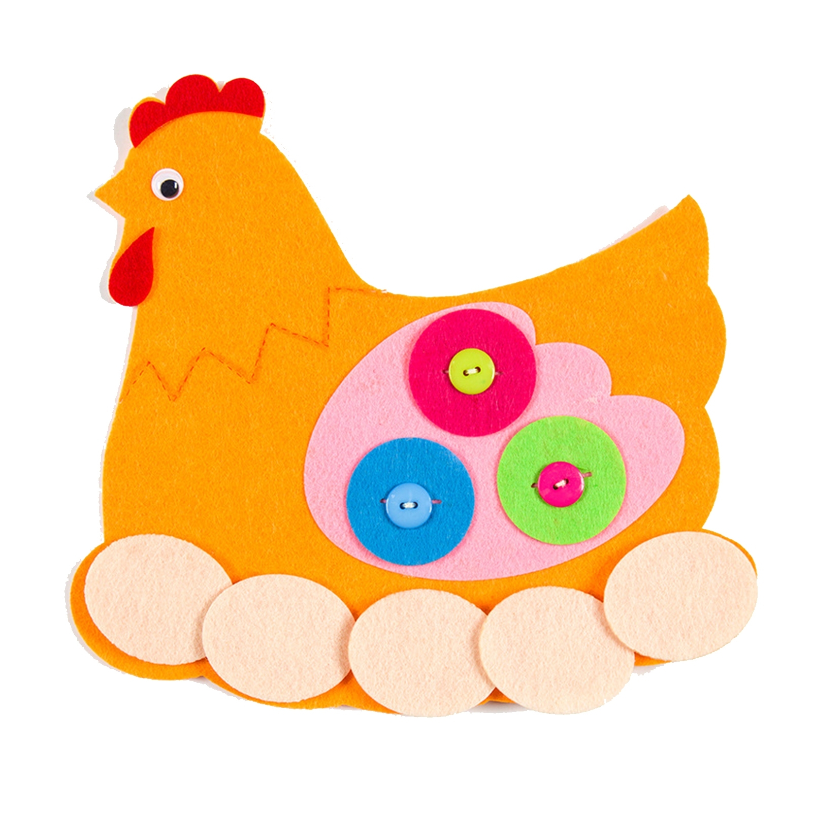 Курица с яйцами из фетра