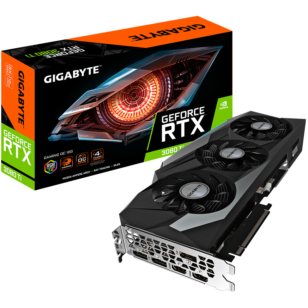 Gigabyte Видеокарта GeForce RTX 3080 Ti 12 ГБ (GV-N308TGAMING OC-12GD), LHR. Уцененный товар