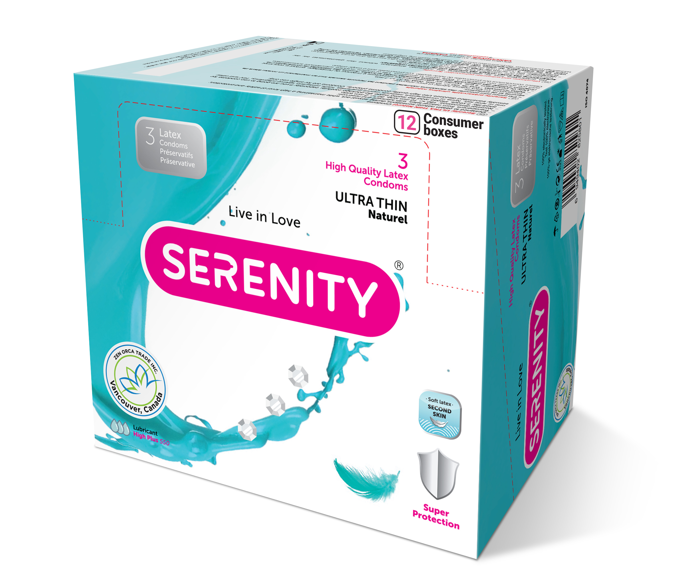 Презервативы Serenity ULTRA THIN Naturel. Ультратонкие. 36 шт. (12 упаковок по 3 шт.) Дополнительно увлажненные. Обильная смазка ++