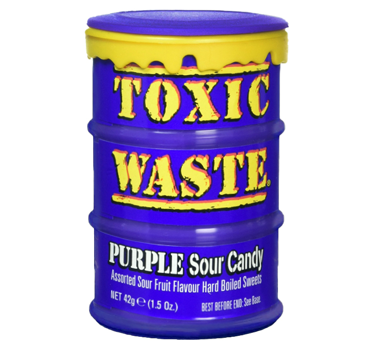 Сколько стоит токсик. Токсик леденцы Пурпл 42гр (фиолетовая бочка). Конфеты Toxic waste Purple Sour Candy (фиолетовая) 42гр. Леденцы Toxic waste Purple 42гр. Леденцы кислые Toxic waste (фиолетовая баночка), 42гр США (12шт).