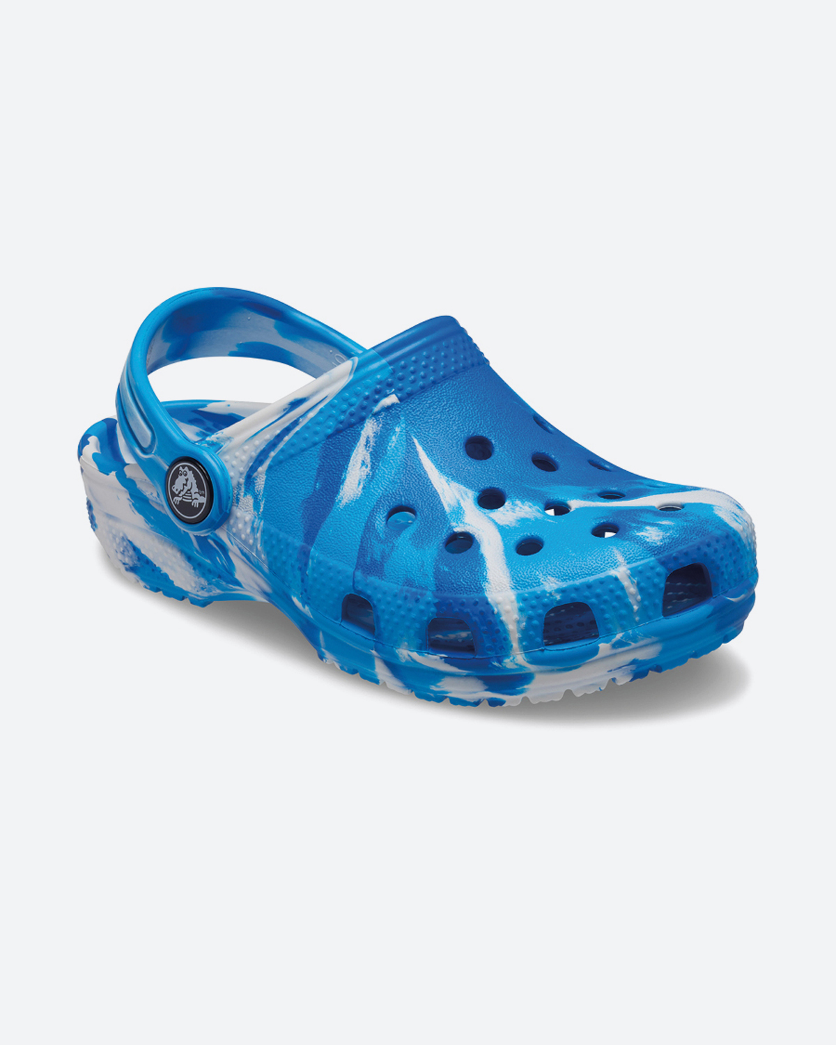 blue tie dye crocs