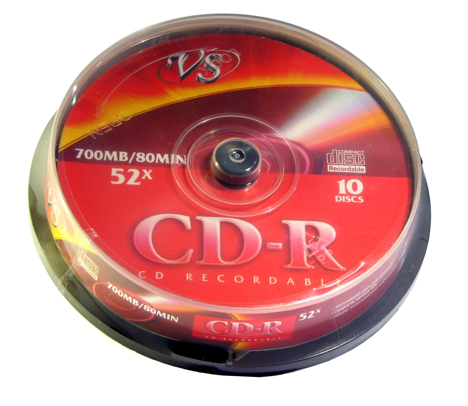 VS Диск для записи CD-R, 700 МБ, 10 шт - купить с доставкой по выгодным  ценам в интернет-магазине OZON (660050990)