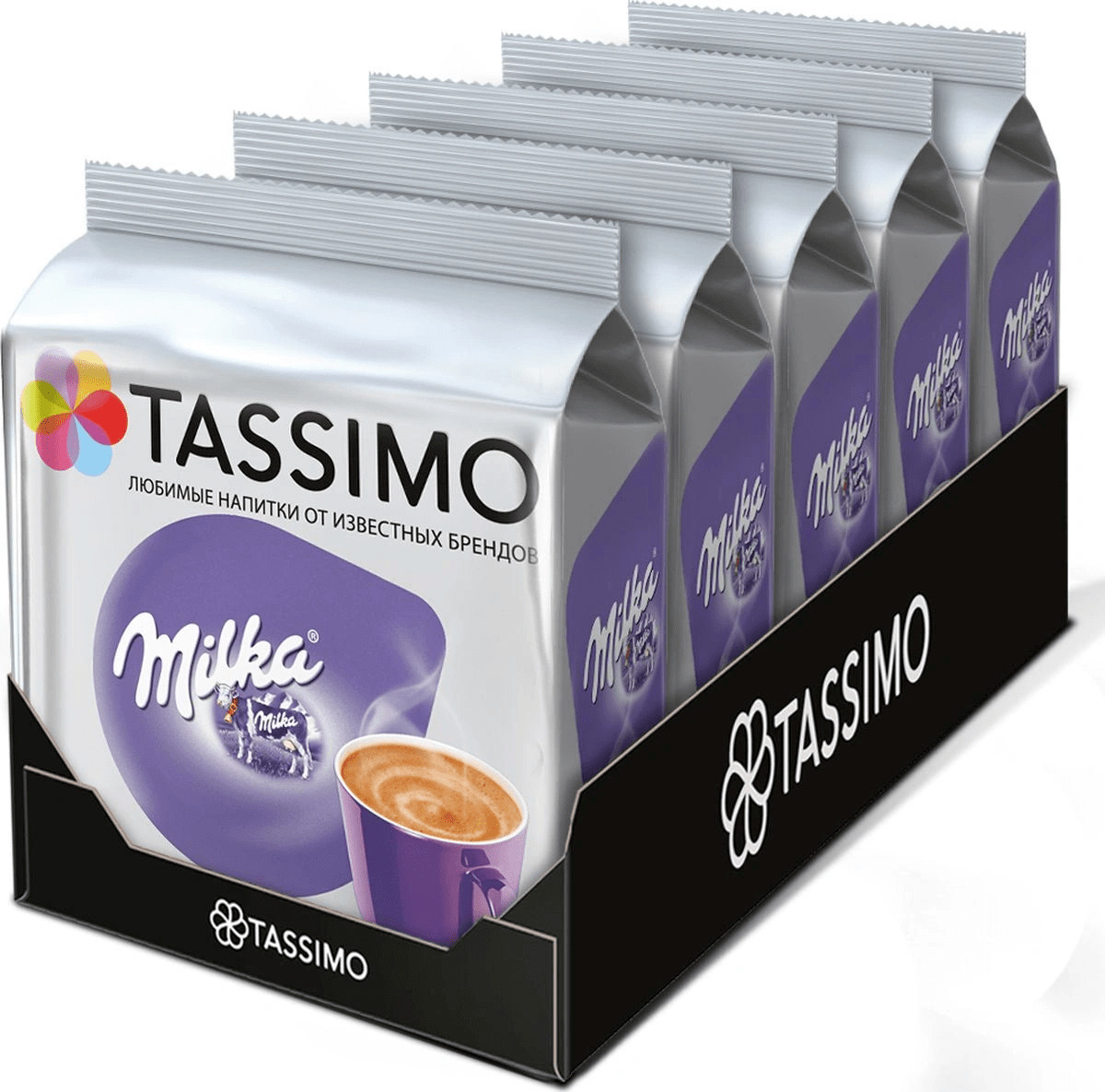 Какао в капсулах Tassimo Milka, 5 упаковок по 8 капсул