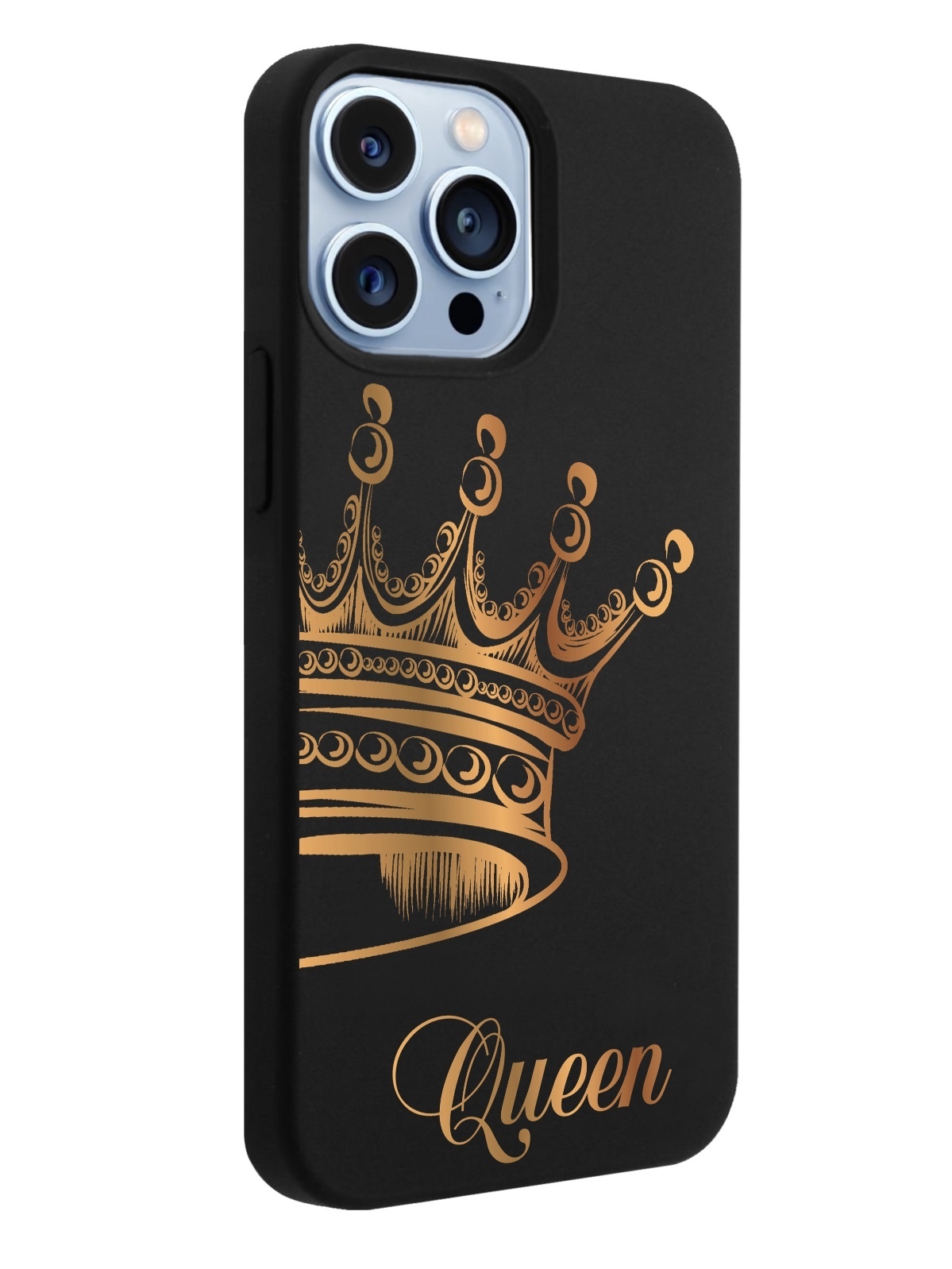 Черный силиконовый чехол для iPhone 13 Pro Max Парный чехол корона Queen  для Айфон 13 Про Макс - купить с доставкой по выгодным ценам в  интернет-магазине OZON (430170641)