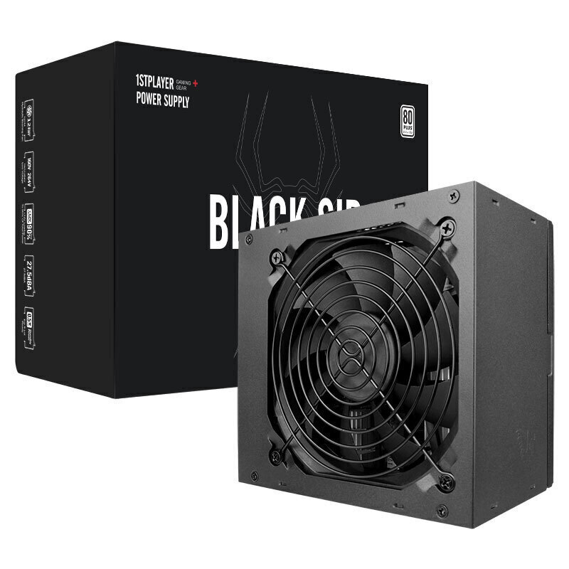 Блокпитания1STPLAYERBLACK.SIR500W/ATX2.4,APFC,80PLUS,120mmfan/SR-500W