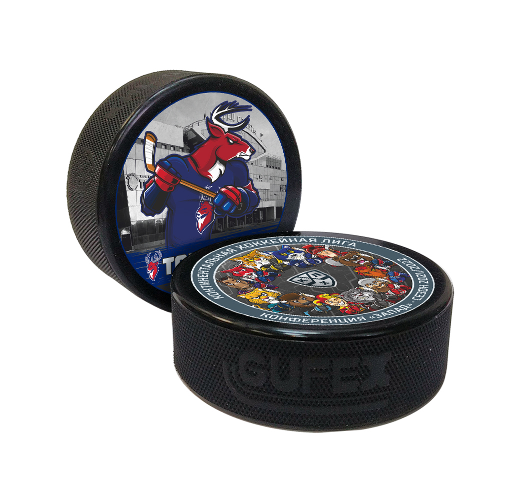 Шайба хоккейная "GUFEX - KHL OFFICIAL" (Запад - ХК Торпедо ТАЛИСМАН цветная двустор.)