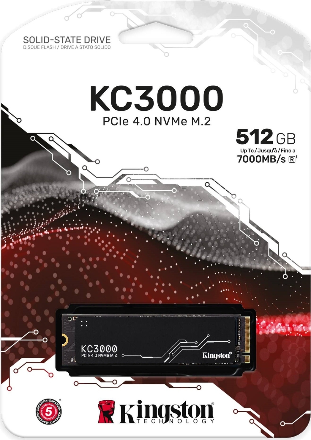 Kingston 512 ГБ Внутренний SSD-диск KC3000 M.2 PCI-E 4.0 (SKC3000S/512G)