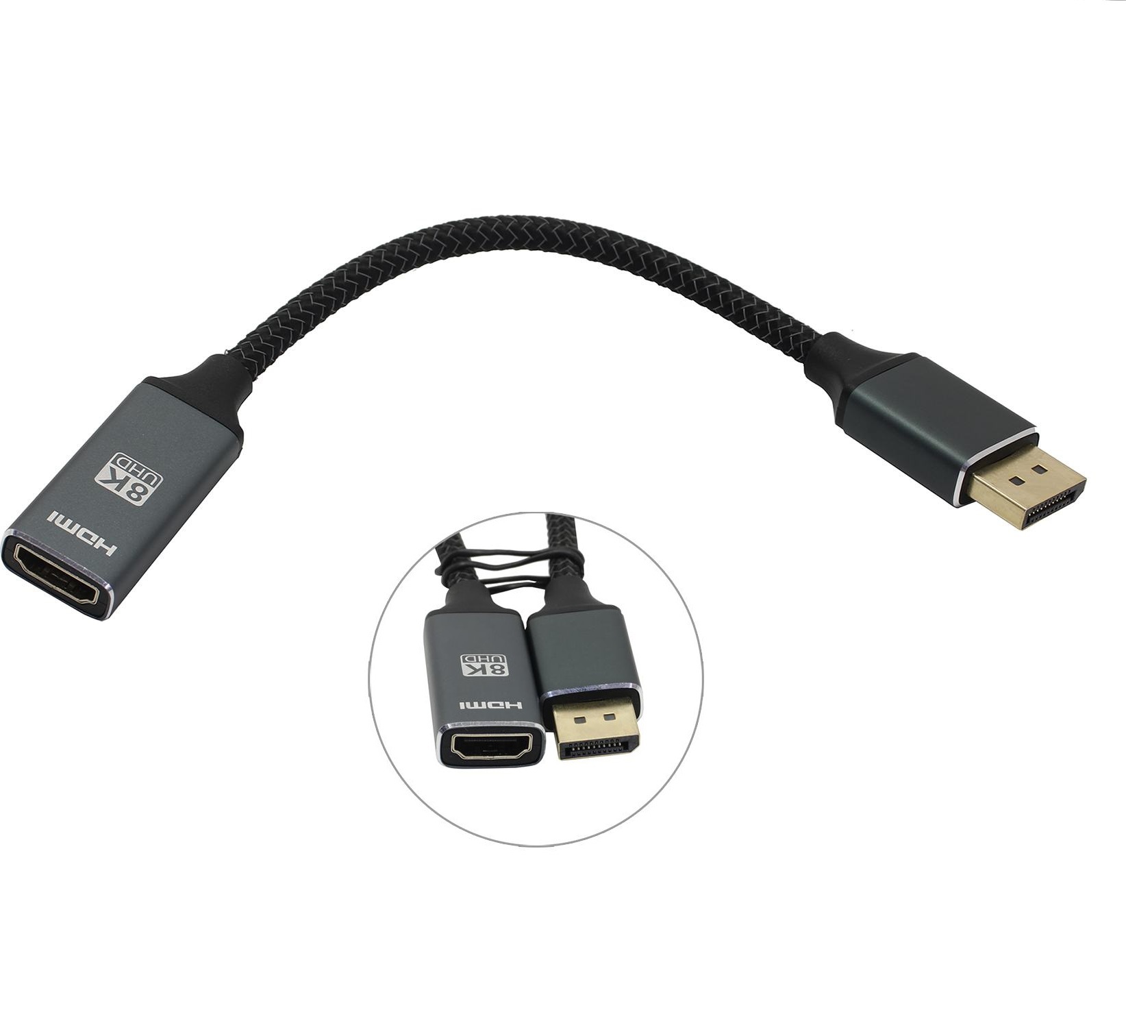 KS-IS Видеокабель DisplayPort/HDMI, 0.2 м, черный