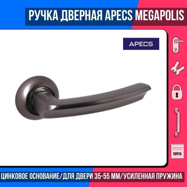 Ручка дверная межкомнатная apecs. Купить ручки дверные APECS Megapolis Dubai h-0893-a-CR.