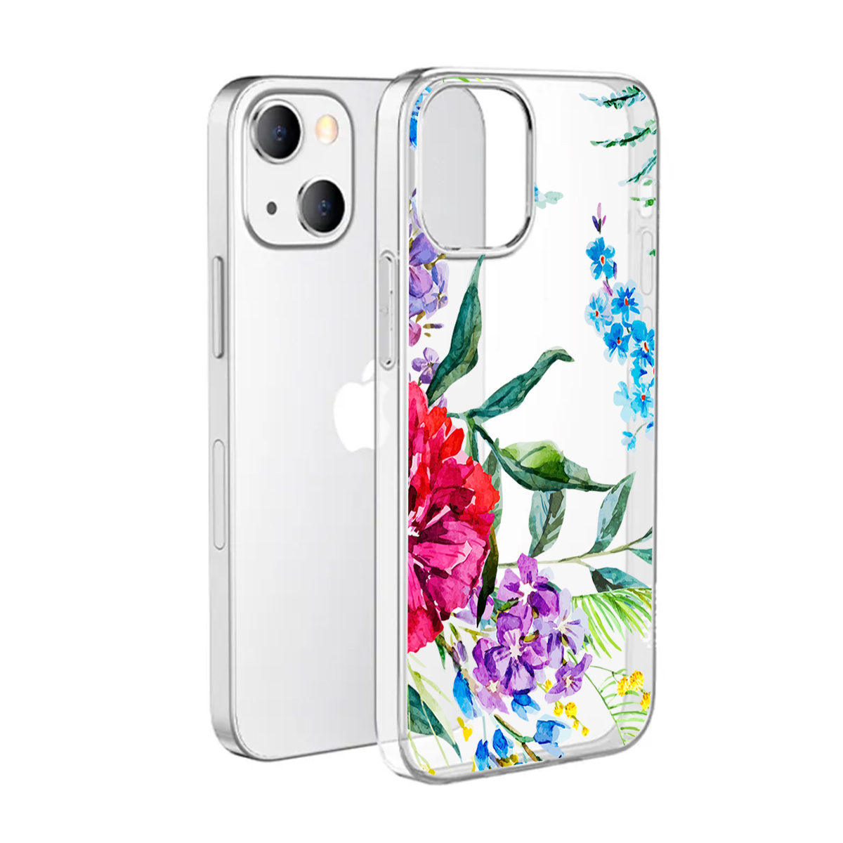 Чехол на айфон 13 mini силиконовый прозрачный с цветочным принтом - купить  с доставкой по выгодным ценам в интернет-магазине OZON (513535104)