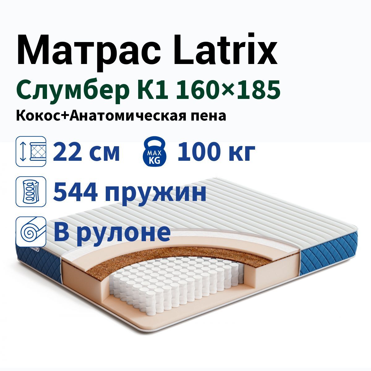 Матрас Grossfeld Лилия Стронг TFK 140x195 пружинный