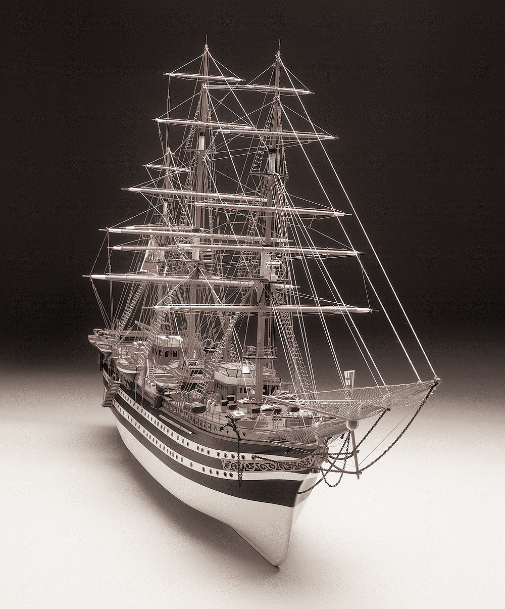 Модель корабля для сборки из пластика. Amerigo Vespucci масштаб 1:84. Корабль Америго Веспуччи. Модель парусника Америго Веспуччи. Америго Веспуччи корабль модель.