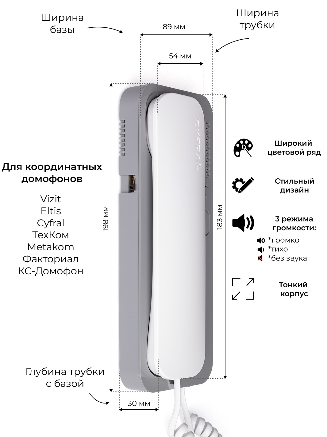 Подключение трубки домофона в случае замены или поломки