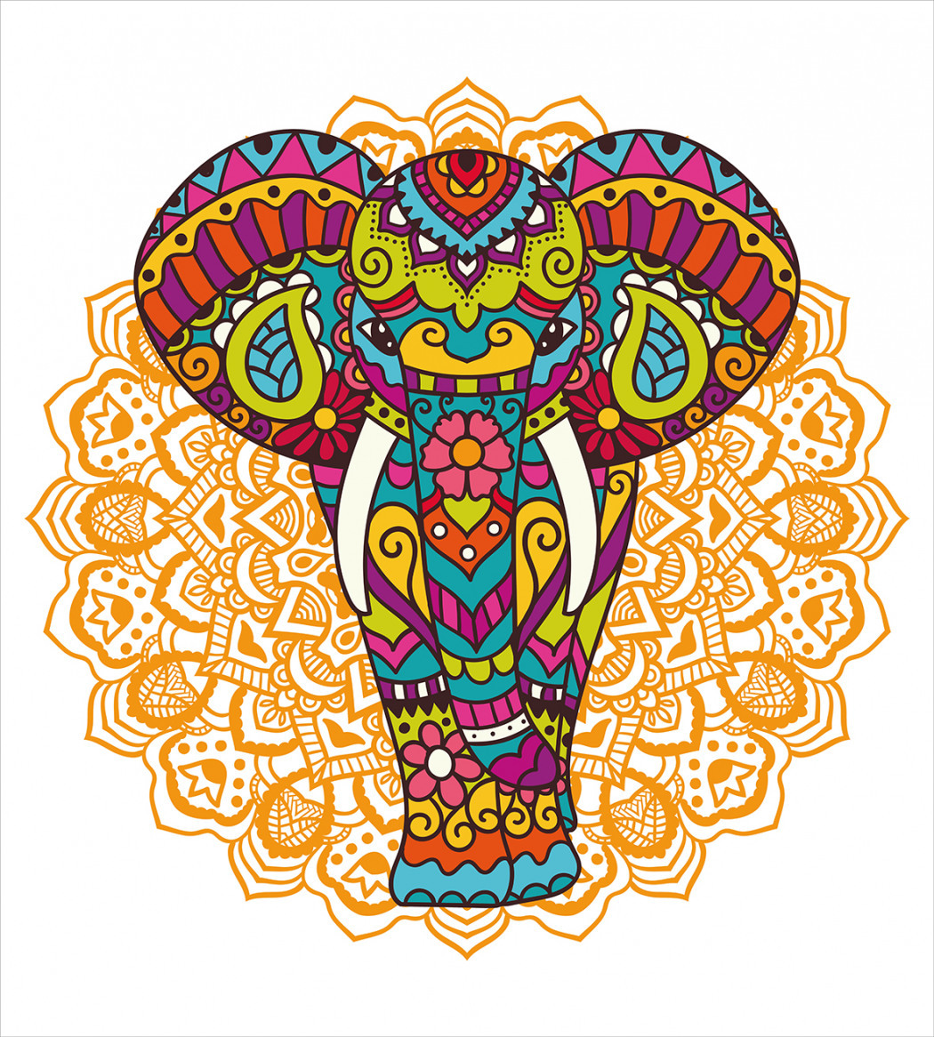 Голова слона в индийском стиле