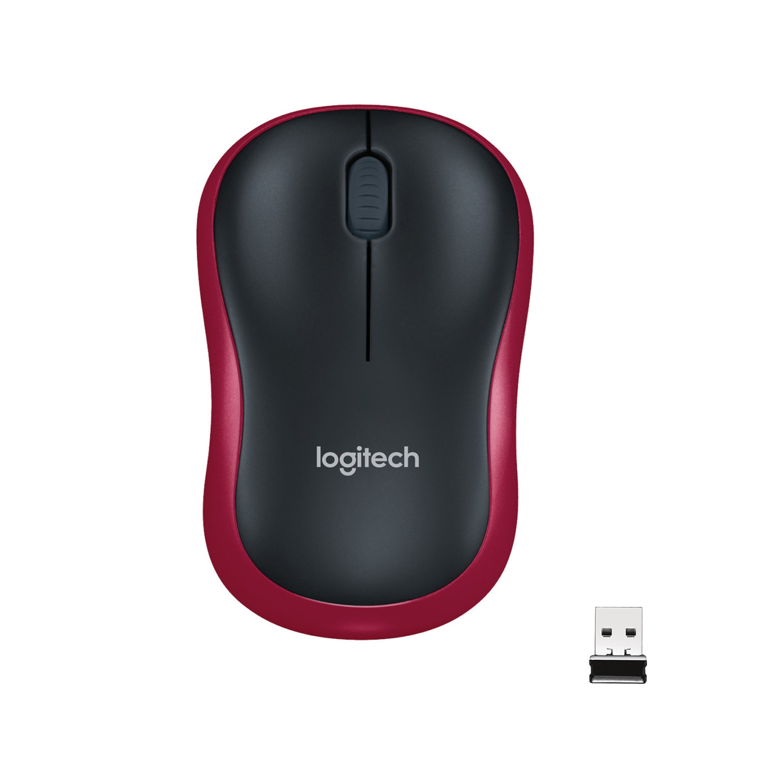 Logitech Мышь беспроводная M185, красный