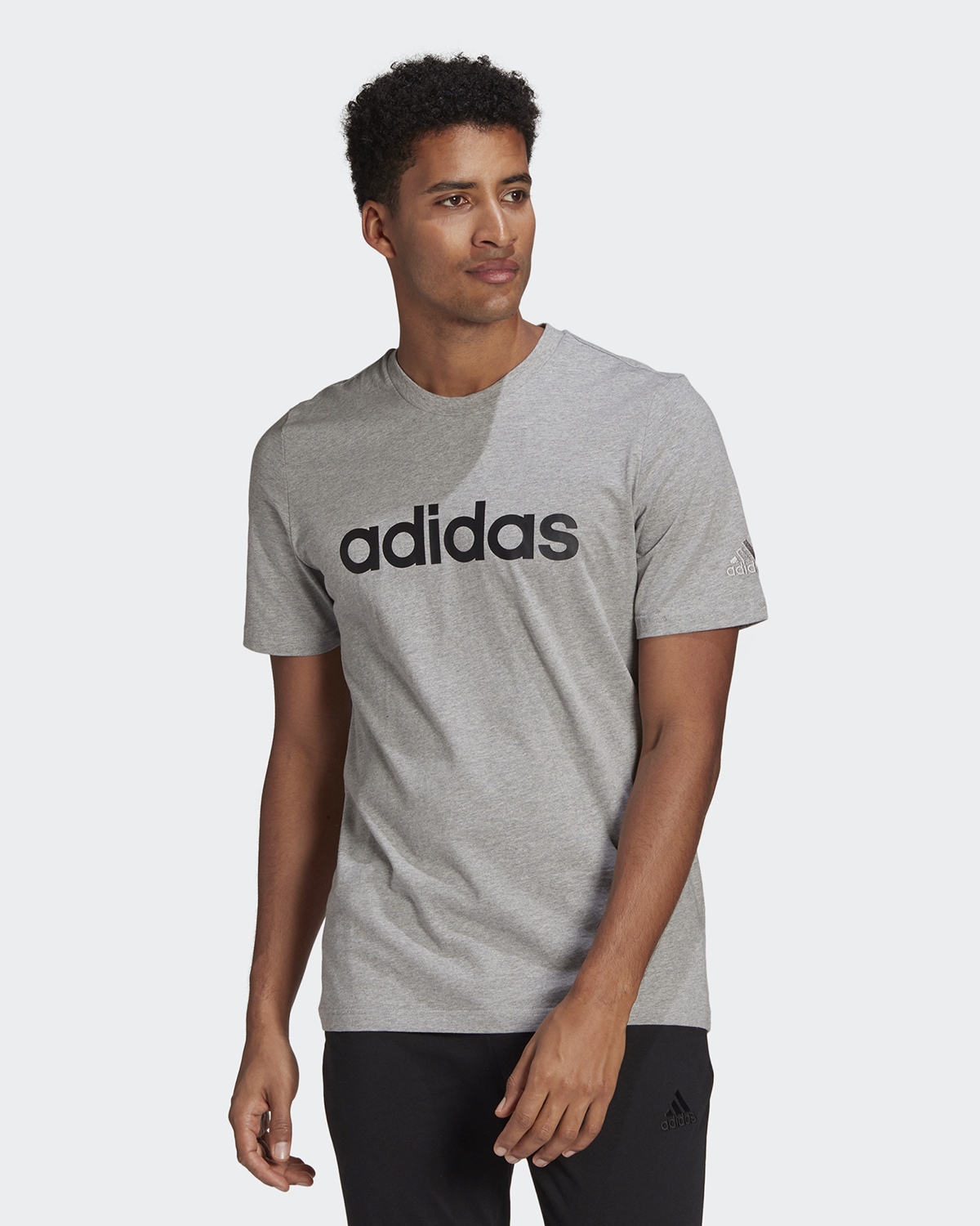 Adidas linear cheap logo t shirt