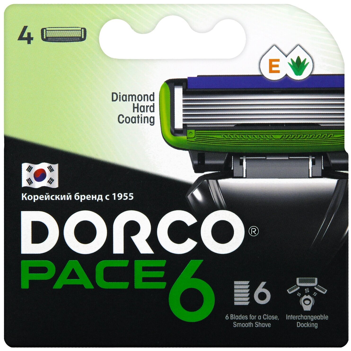 Dorco Сменные кассеты для бритвенной системы PACE 6, 4шт