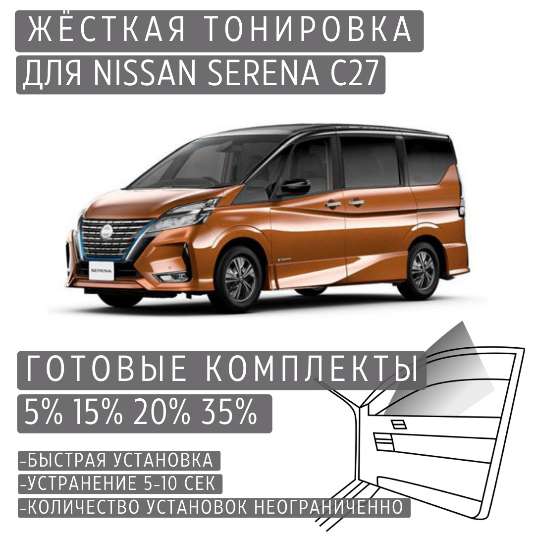 PREMIUMPLUSжёсткаятонировкаNissanSerenaC275%/ПРЕМИУМПЛЮСсъёмнаятонировкаНиссанСеренаC275%