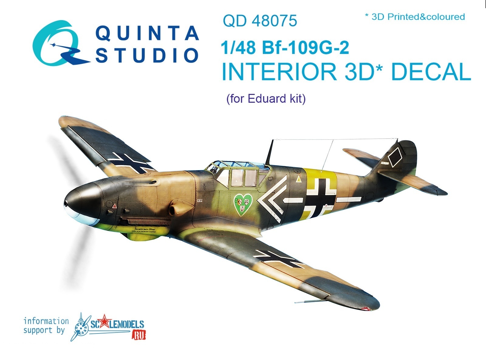 Quinta Studio QD48075 3D Декаль интерьера кабины Bf-109G-2 (для модели Eduard)