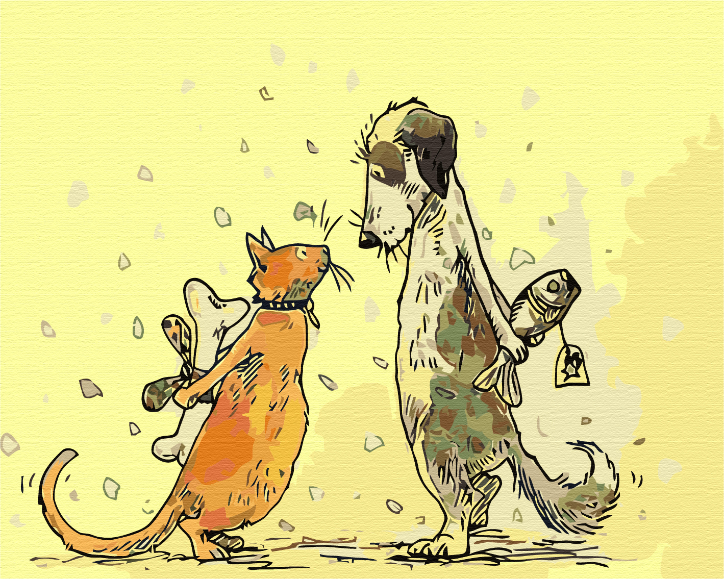 Карикатуры кошек и собак