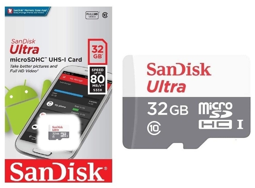 Карта памяти sandisk ultra 32 гб sdsqunr 032g gn3mn