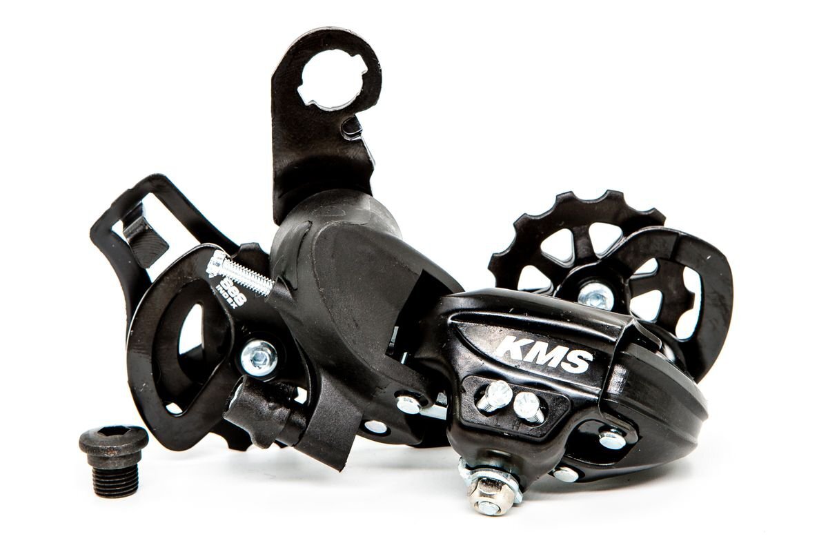 Задний аналог. Shimano ty218. Переключатель задний (болт) черный завод sshine(3132658-8).