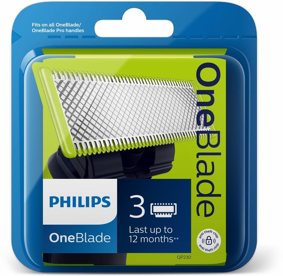 Сменные лезвия (насадка) Philips QP230/50 для OneBlade и OneBlade Pro, 3 шт