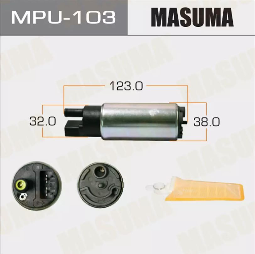 НасостопливныйMasuma150л/ч,3кг/см2+сеткаMPU-002,графитовыйколлектор(дляLexus;Toyota)