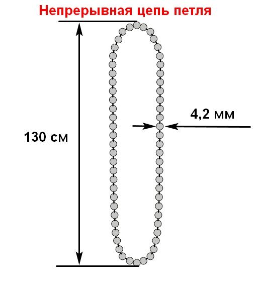 Непрерывнаяцепьуправленияпетлябелаядиаметром4.2ммдлярулонныхштор