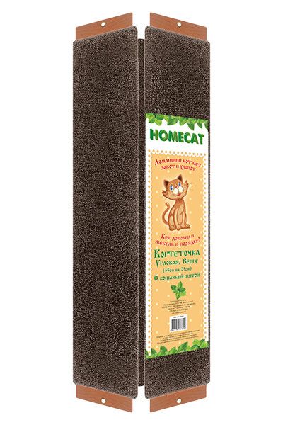 Homecat Венге когтеточка с кошачьей мятой угловая, 65х25 см купить на OZON по низкой цене (780260187)
