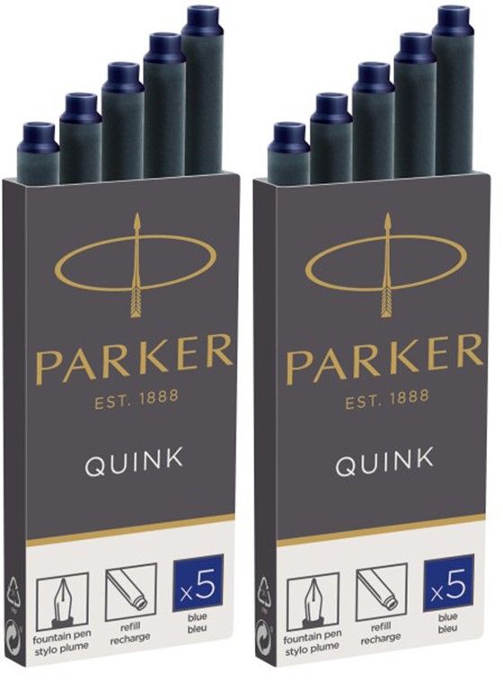 Картриджи Parker Quink Standard синие чернила, 2 упаковки