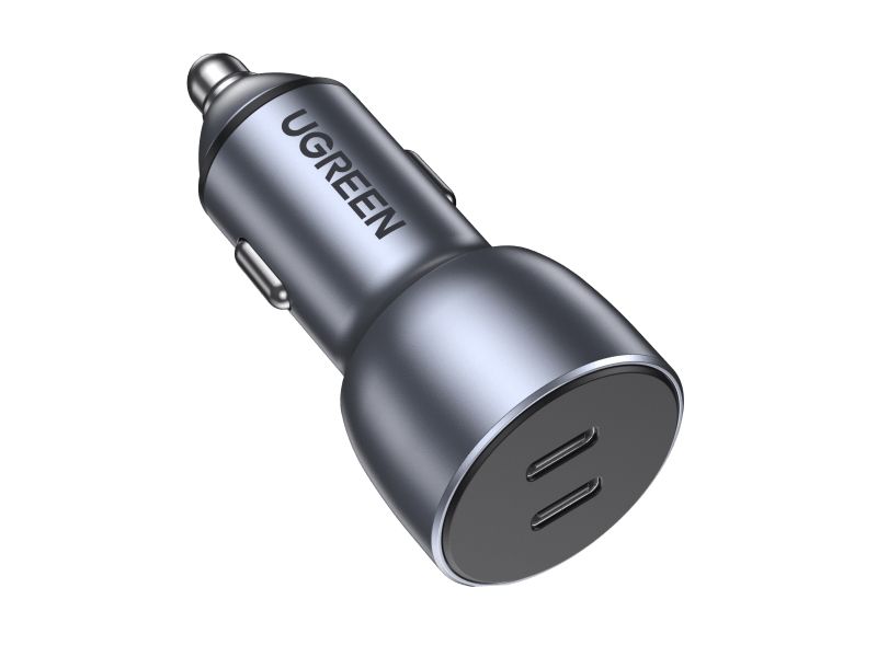 Автомобильное зарядное устройство UGREEN CD213 USB-C PD+USB-C PD 36W Fast Car Charger серый космос