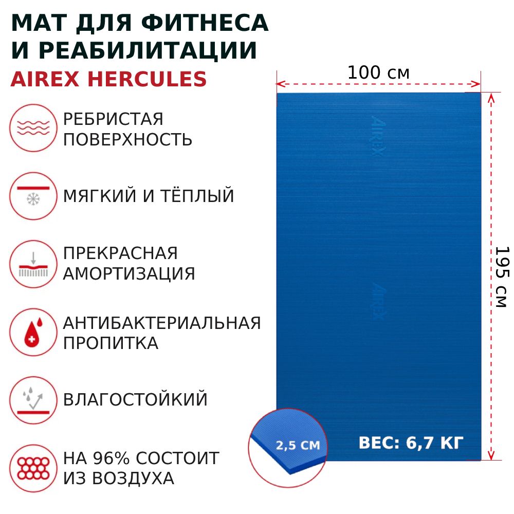 МатгимнастическийAIREXHercules,195х100х2,5см,цветсиний