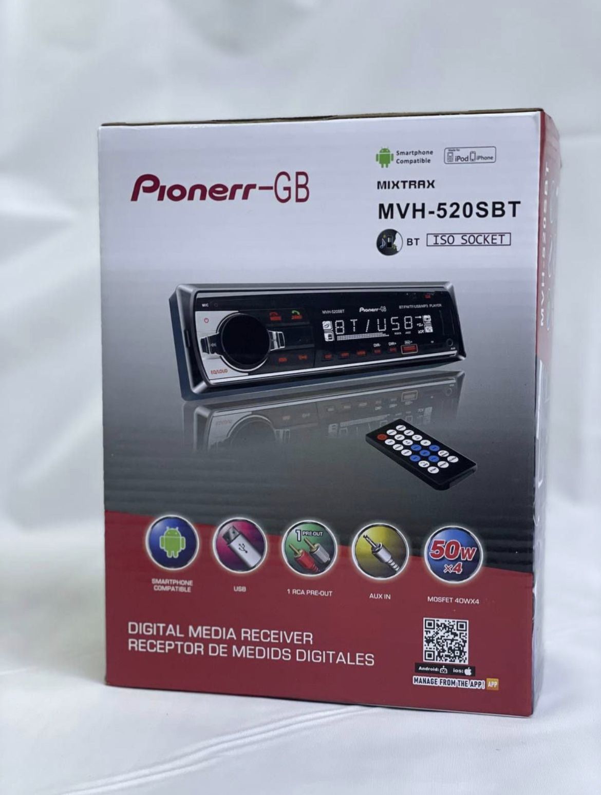 Автомагнитола с Bluetooth Pioneer MVH-520SBT